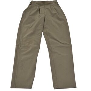 Lululemon Essential High Rise Trouser‎ Pants Olive Green Crop Size 4 Pleated